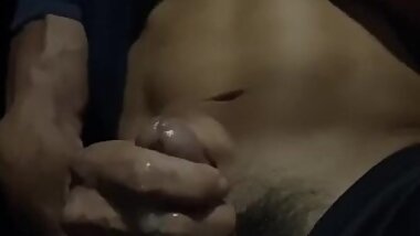 A handsome married firefighter squeezes after a week of abstinence !! Strong muscular merciless voic