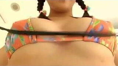 Cute japanese girl in micro bikini