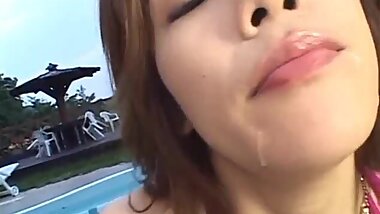 Sara Nakamura amazing outdoor Asian group bang