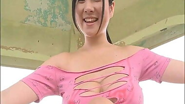 Huge tits japanese playing