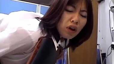 Chiharu Okuna fucks her twat with vibrator