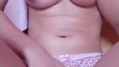 rubbing my virgin teen pussy in cute panties for daddy