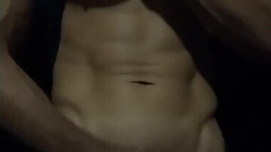 The appearance of a handsome married firefighter urinating immediately after the start of masturbati