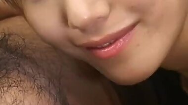 Arika Takarano licks and sucks hard penis