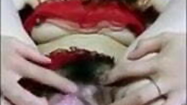 Blindfolded Japanese wife spreading pussy