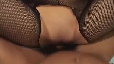 Haruka Sanada gets so much fuck through crotchless stockings