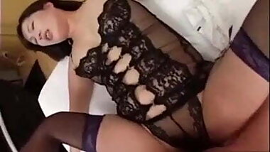 Japanese mature black stockings sex
