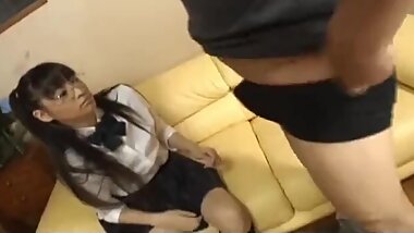 Young av babe swallows a big cock