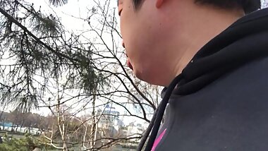 A man walking down Sophia Street in Yotsuya