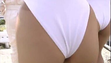 Japanese racequeen cutie white leotard #2