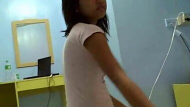 Cute Asian babe with a hairy pussy getting fucked real hard