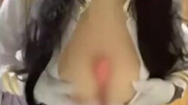 Atago fucks with a dildo to provide onaneta!