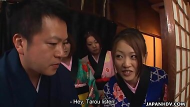 Tarou dared to show his big cock to a ready Asian babe