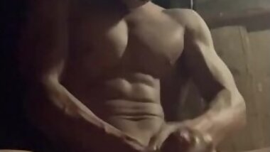 [Personal shooting] A handsome firefighter squeezes a squirming dick!!