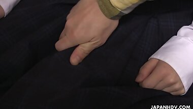 Asian bitch is getting her wet pussy finger fucked