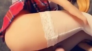 Only lasted 30 seconds in this tight silicone doll pussy