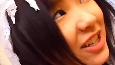 Nami Asakura in wedding dress sucks cock and rubs it with gloves