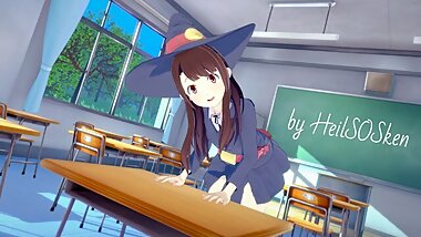 Little Witch Academia: ATSUKO KAGARI FUCKED HARD ON THE TABLE (3D Hentai)