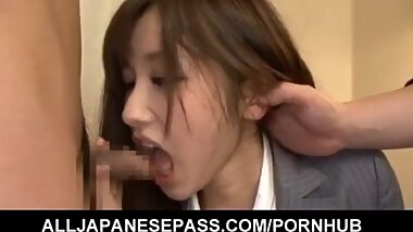 Chika Eiro has stockings ripped to get sucked boners through it