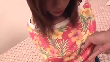 Petite broad Yui Sarina lies over to get her luscious cunt t