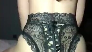Curvy wife sexy lingerie reverse cowboy
