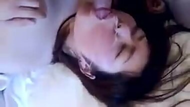 ejaculation for japanese his girlfriend oral cavity