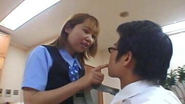 Japanese OL spitting in guy's tea