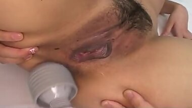 Skinny Maho Sawai hard fucked with toys in both holes