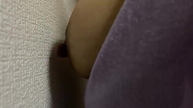 #4 Female college student nipples ona on the wall at home