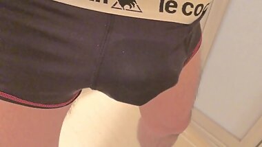 010-2 Asian(Japanese) amateur teen man , masturbate in panty ,and peeing self , hand job