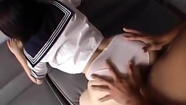 Censored Japanese school girl pantyjob assjob