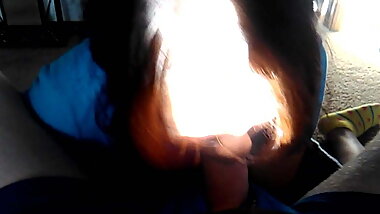 Wife sucking with sun in face