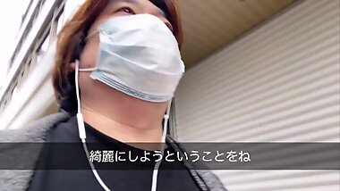 A man walking through a barricade zone