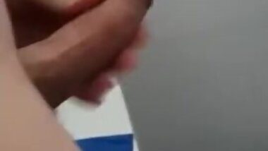 cumshot on the wall in the store