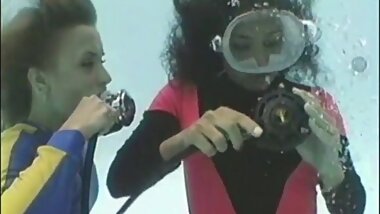 Sexy Blonde and Brunette Underwater in Swimming Pool Scuba Diving PART 2