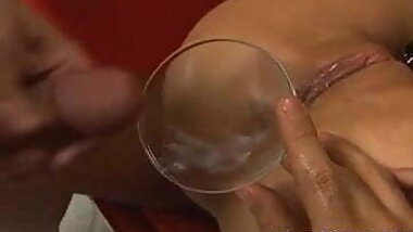 Unknown Model is fucked with vibrator and gets cum in fish