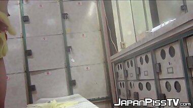 Cute Japanese ladies filmed pissing with voyeur cam