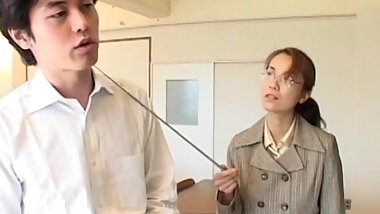 Japanese is kissing her lovely hardcore teacher