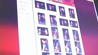 Asian slut has a wank job on a leather chair